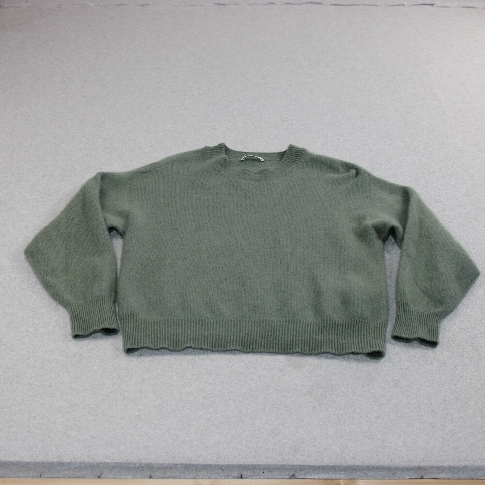 Wilfred Wool Cashmere Sweater Women Small Green Crew Neck Cozy Soft Heritage